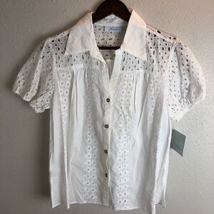 NWT JH Collectibles White Button Down Shirt Size L